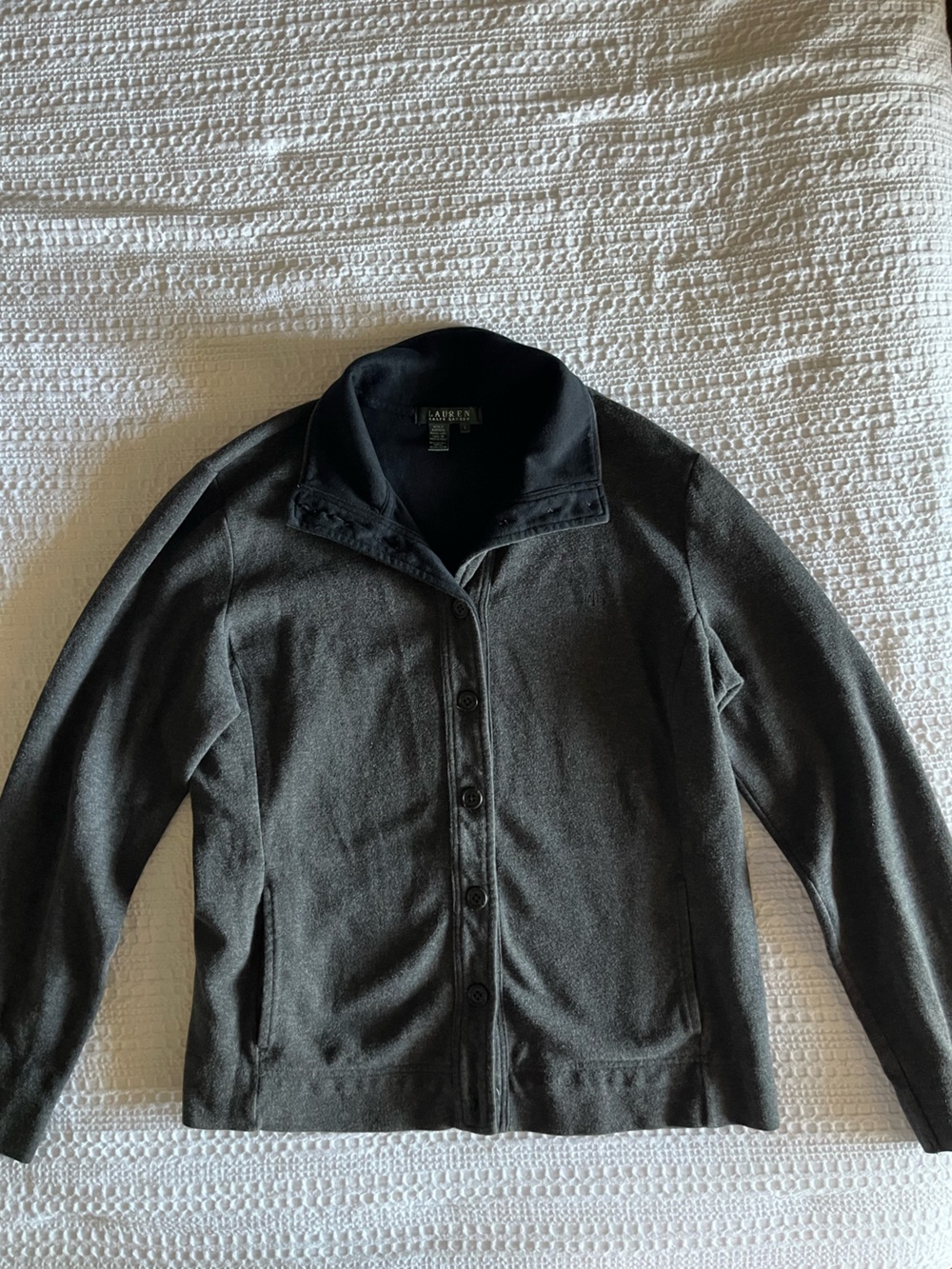 Lauren Ralph Lauren Black Fitted Knit Jacket